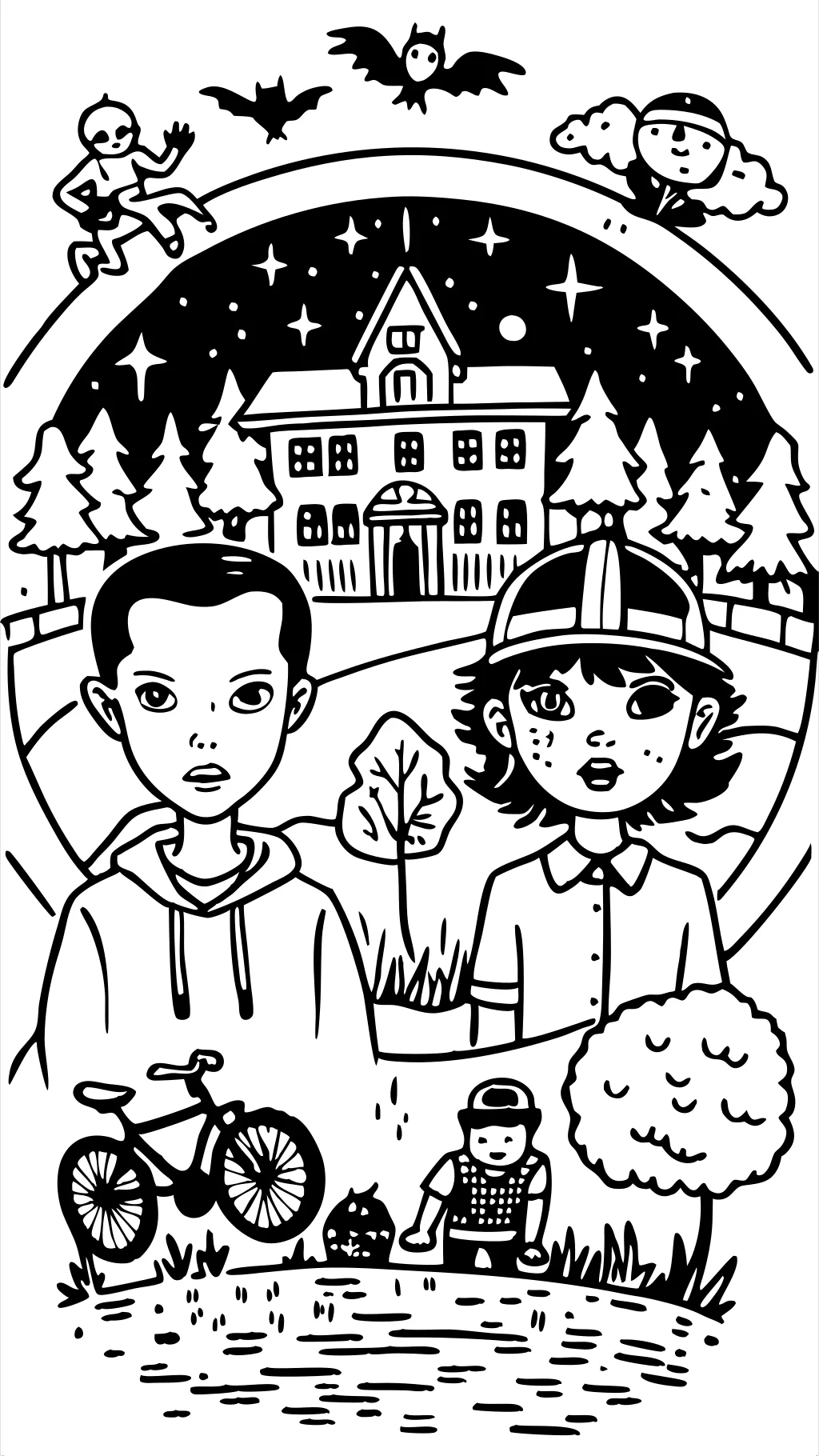 stranger things coloring pages